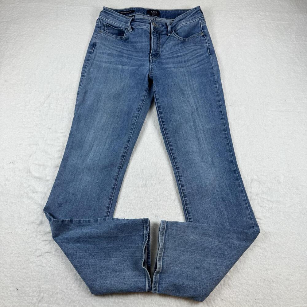 NYDJ Marilyn Straight Jeans Womens Size 4 Blue Medium Wash Lift Tuck Stretch